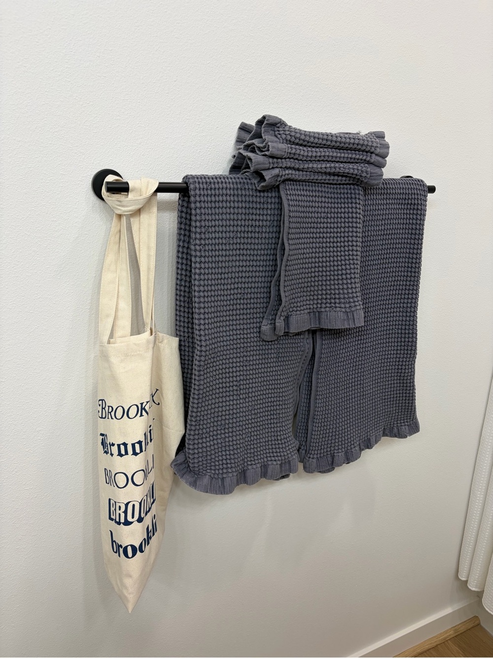 Brooklinen Dark Gray Waffle Weave Bath Towels